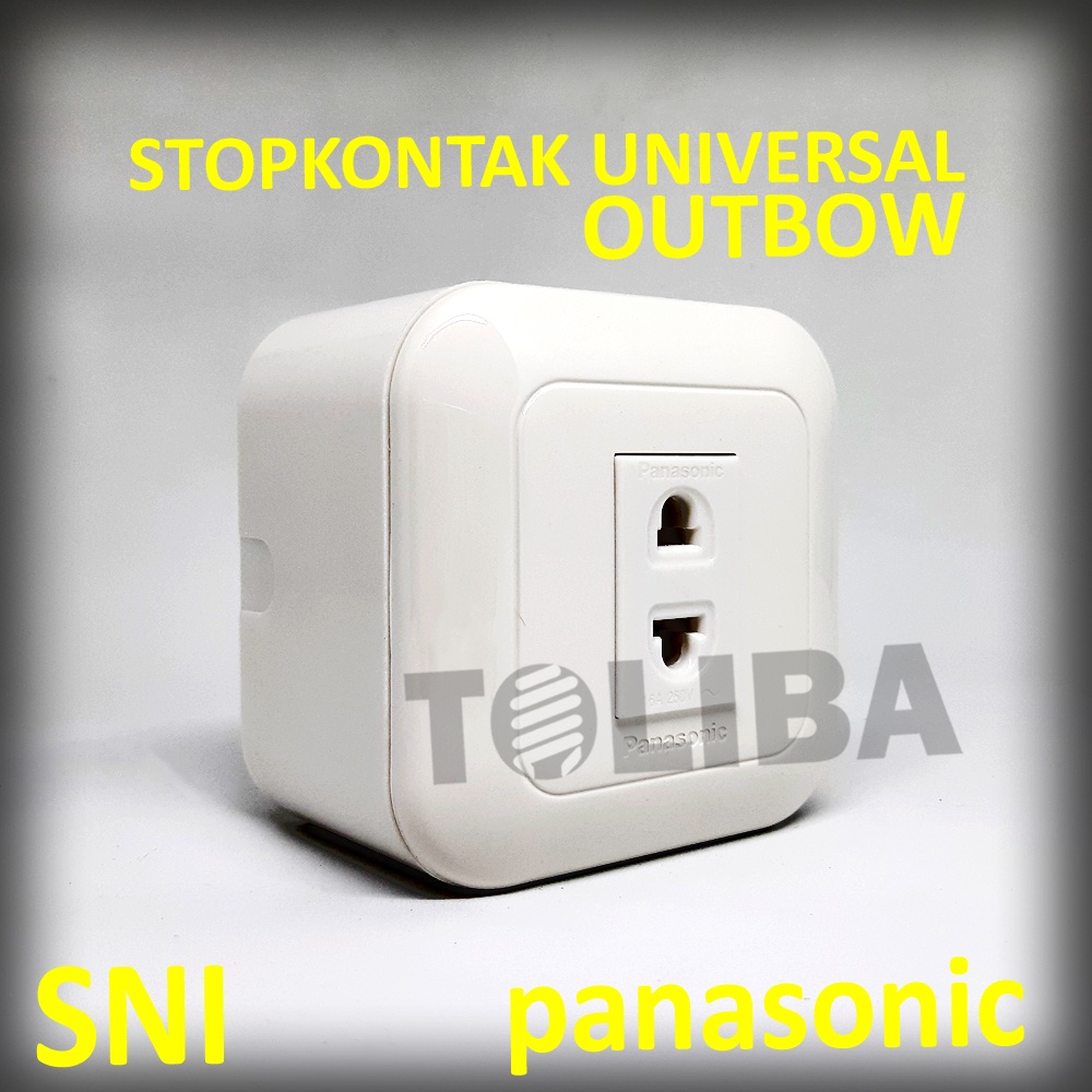 stopkontak gepeng stop kontak universal outbow panasonic tempel tembok / stop kontak panasonic universal sni