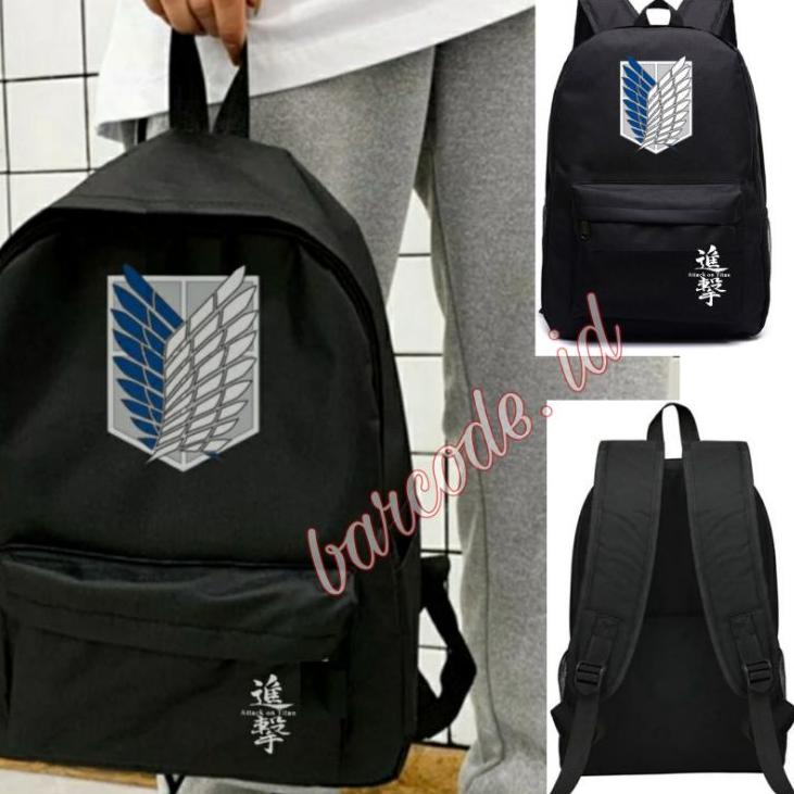 Murah Pilihan Tas Sekolah Ransel Pria Backpack Fashion Cowok Cewek SMP SMA SD SMU Murah Peonia Kent Distro Murmer Anime AOT Denim Attack on titan