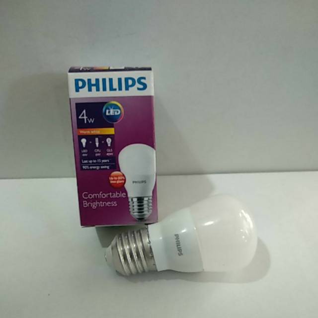 lampu philips led bulb 4w kuning