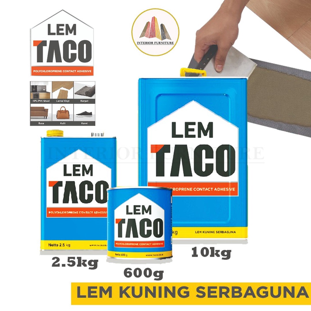 Lem TACO 10 Kg / Edging / Lem Kuning Serbaguna / Lem Daya Rekat Kuat