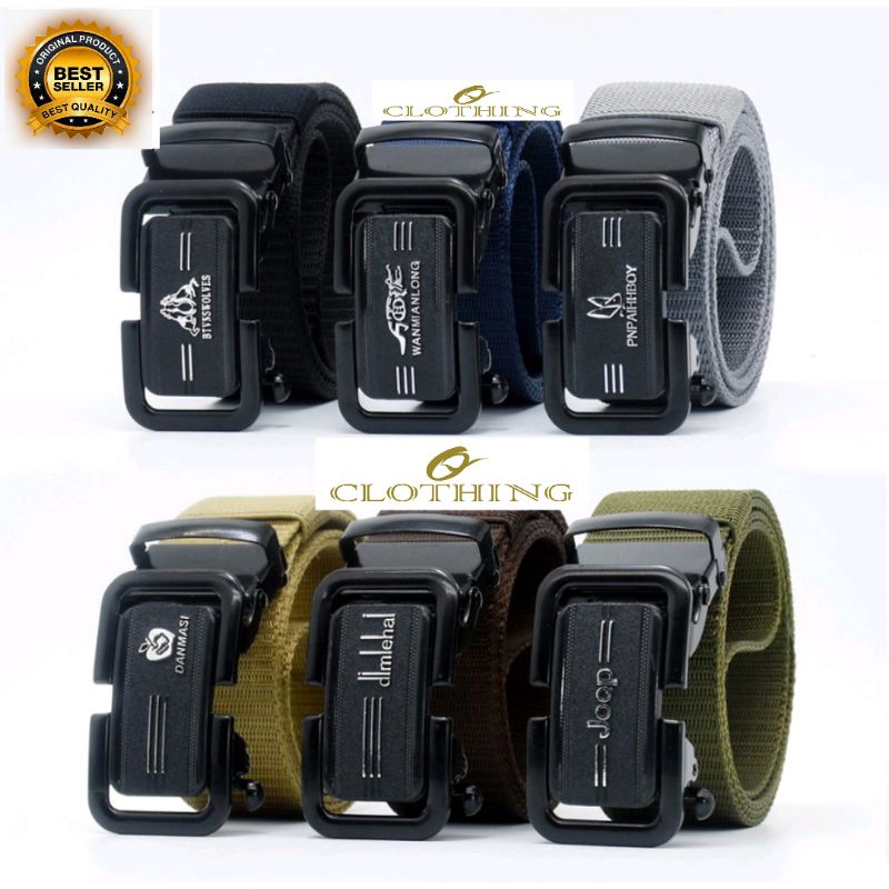 Ikat Pinggang Pria Bahan Kanvas Nylon Metal Buckle