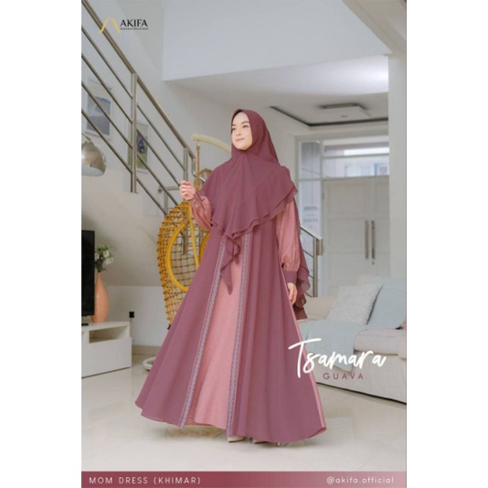 Gamis Set Tsamara by Akifa | Gamis Lebaran | Dress Sett Khimar Polos