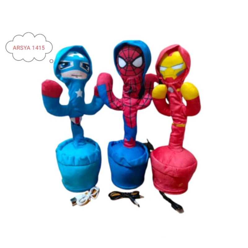 Mainan Anak Dancing Cactus USB BOX Kaktus Joged Musik Bicara Menari