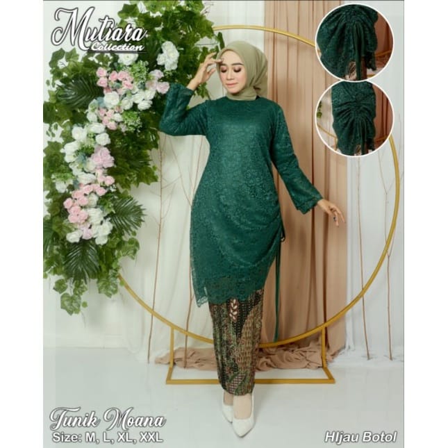 Setelan kebaya tunik mouna//kebaya brokat wisuda//kebaya modern//kebya muslim