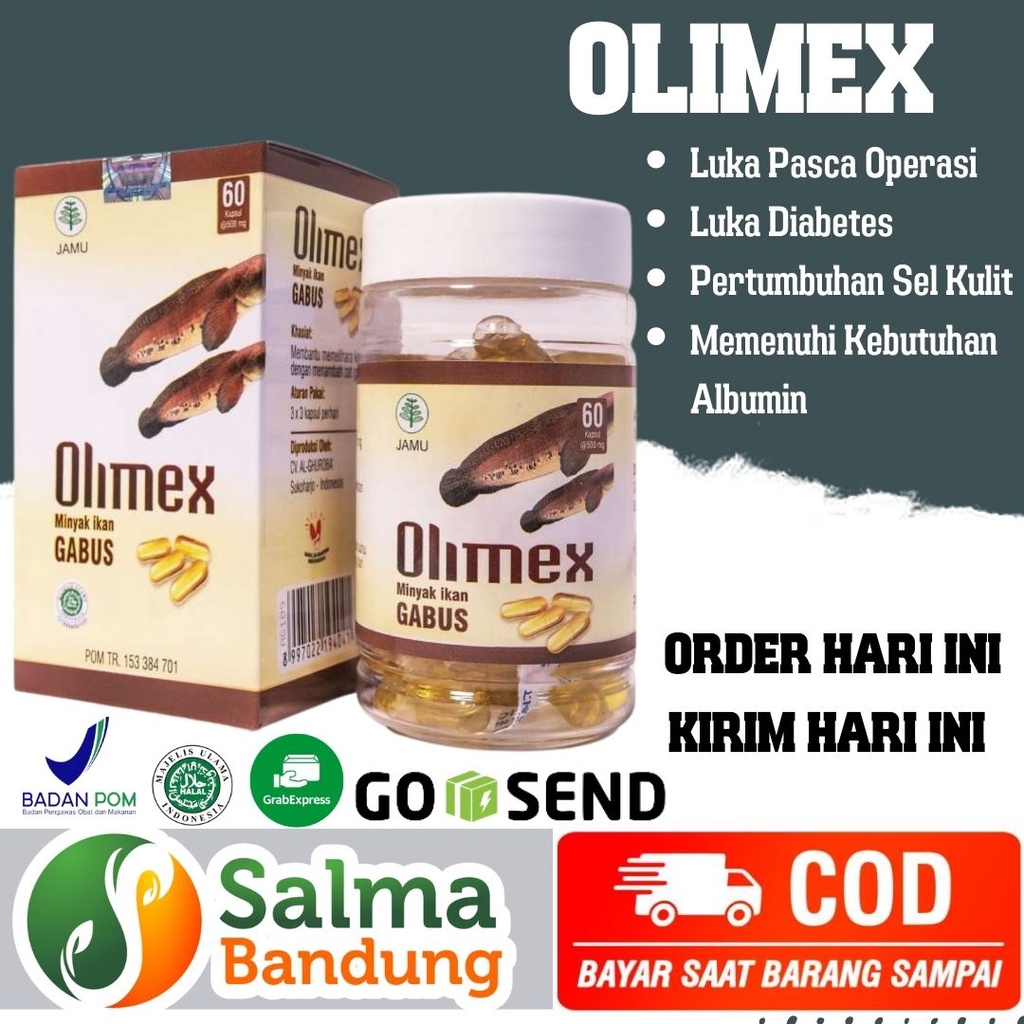 Olimex Minyak Ikan Gabus Isi 60 Kapsul Obat Herbal Untuk Pengobatan Luka Diabetes Luka Pasca Operasi