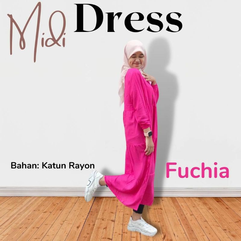 Midi Dress Katun Rayon Premium