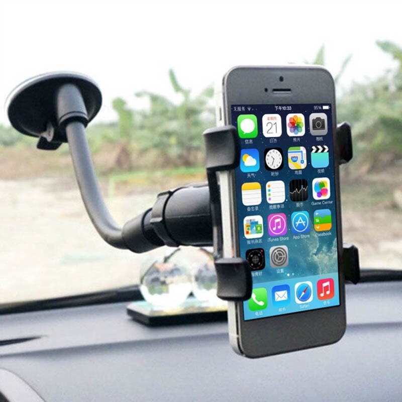 [BISA COD] Holder hp Mobil Kaca Mobil 360 Derajat Jepit 4 Cakar Tempel Kaca Dashboard Gps HP Flexible Universal Penyangga soft tube car holder universal