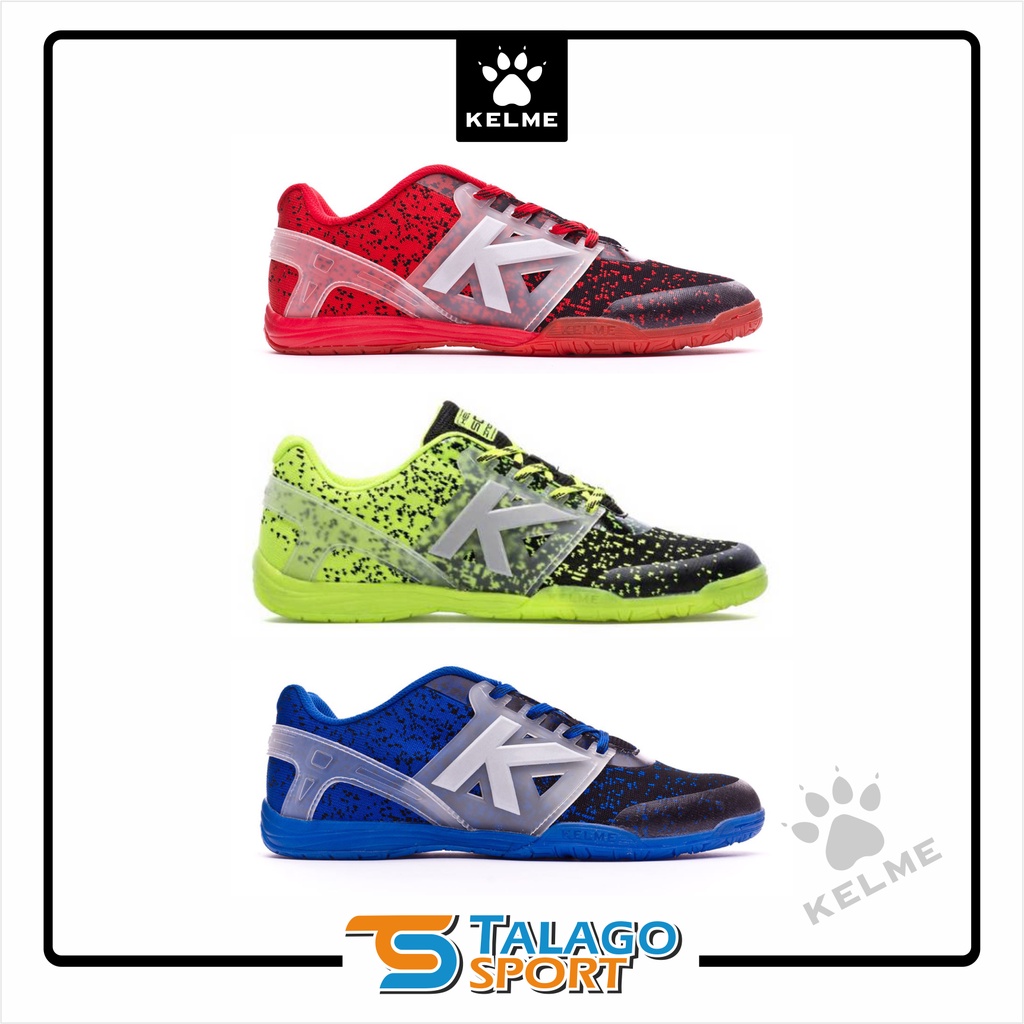 Sepatu Futsal KELME - SUBITO KNIT [ BLUE - GREEN LIME - RED ]
