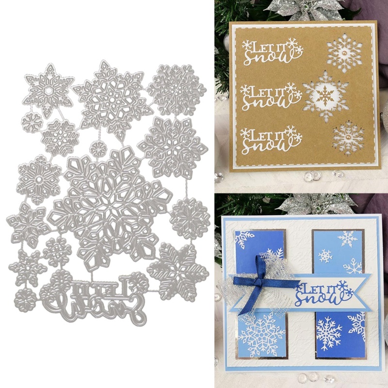 Cetakan Stensil Cutting Dies Motif Snowflake Natal Bahan Metal Untuk Scrapbook / Craft DIY / Embossing