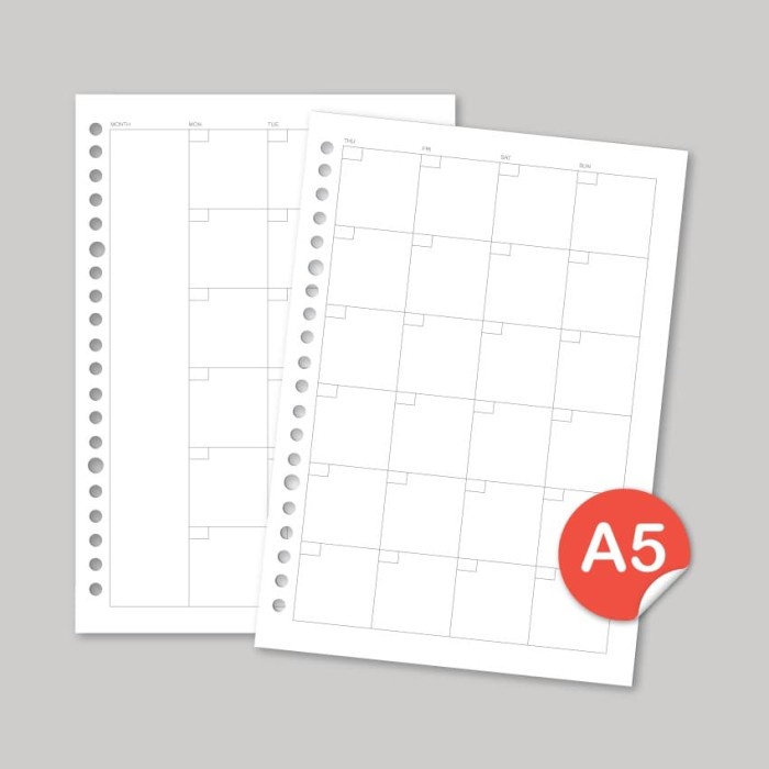 

kertas- loose leaf monthly planner by bukuqu -kertas.
