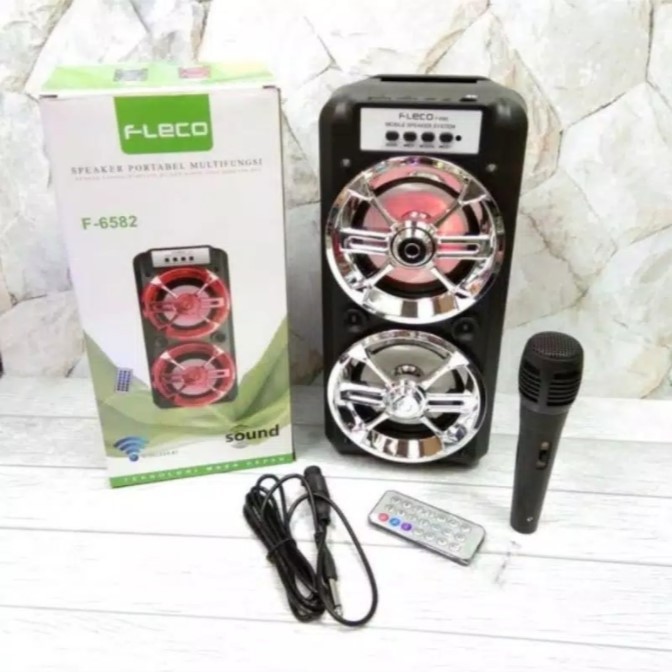 Speaker Fleco F-6581 Bluetooth Free Microphone MP3 FM USB