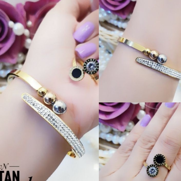 Titanium set gelang dan cincin 885T