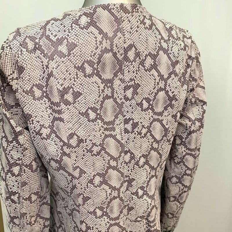 Jaket kulit wanita asli Snake pattern bukan leopard motif ular