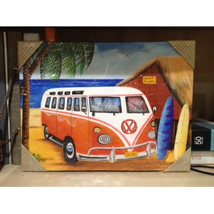 Home Decor Pajangan Dinding Lukisan VW Van Orange
