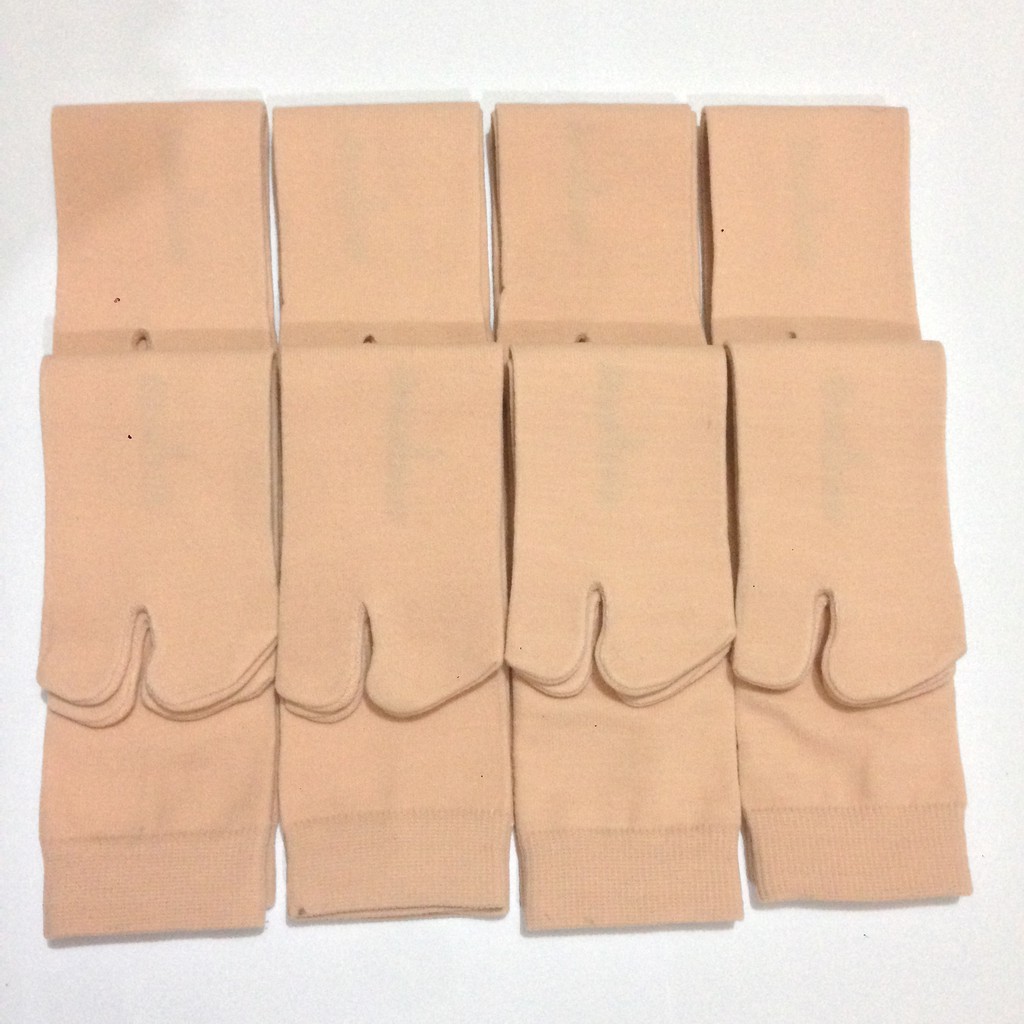 Kaos kaki jempol Cream polos muslimah bahan nylon-1