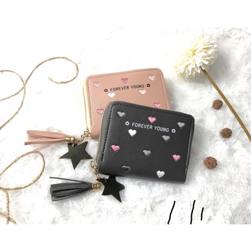 VIELESTUFF SMALL LOVE FY MINI WALLET✨ DOMPET KARTU & DOMPET KOIN / DOMPET KECIL WANITA IMPORT