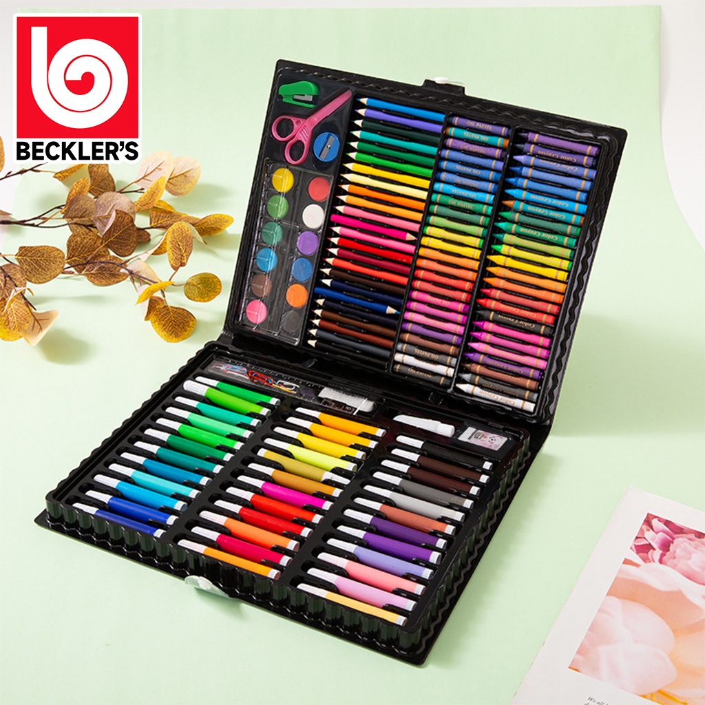 Beckler's Crayon Set 150 PCS Pensil Warna dan Alat Menggambar Berwarna Colouring