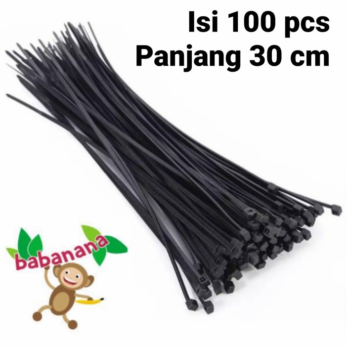 100pcs cable ties 30cm pengikat kabel perapih organizer serba guna