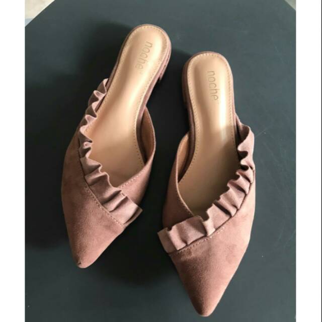 noche mules brown and dusty pink 2pc