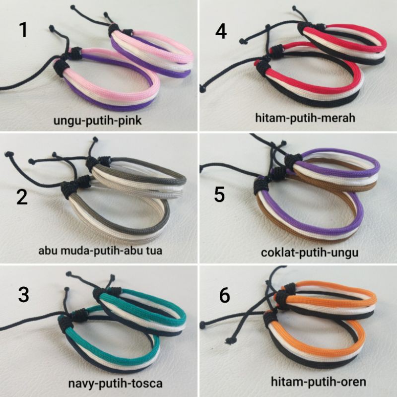 Gelang simple 3 layer gelang pria wanita paracord Gelang Tali Paracord Rangkap 3 lilit 3