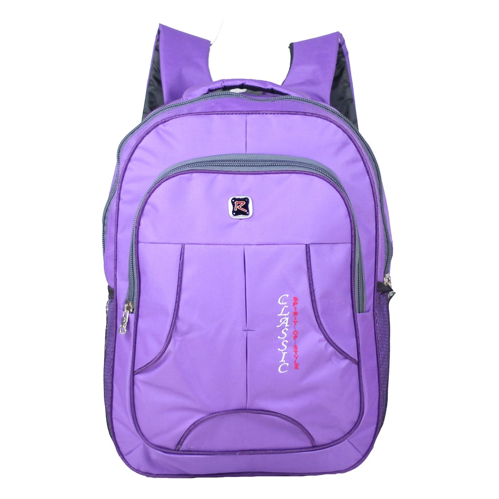 Ransel Laptop Backpack Multifungsi Tas Sekolah SMP SMA Tas Polo Classic Ungu Ransel Sekolah