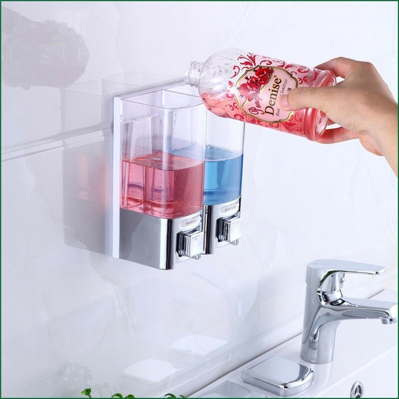 480ml Dispenser Sabun Tempel Dinding Manual Liquid Body Wash Shampoo Dispenser Wadah Lotion Dapur Kamar Mandi Supply