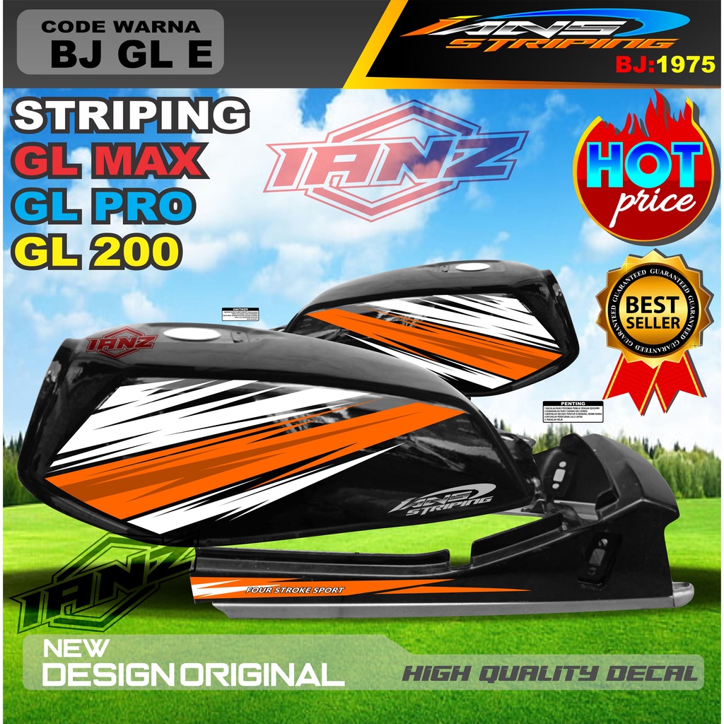 STRIPING COSTUM NON HOLOGRAM GL PRO GL MAX GL 100 / STIKER MOTOR GL TERBARU / STIKER MOTOR