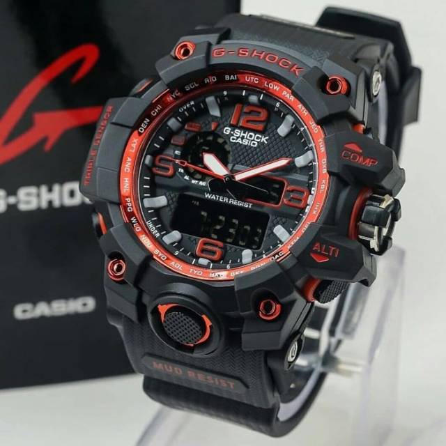 Jam Tangan Casio Gshock GWG1000 Water Resist Renang - Hitam lis Merah