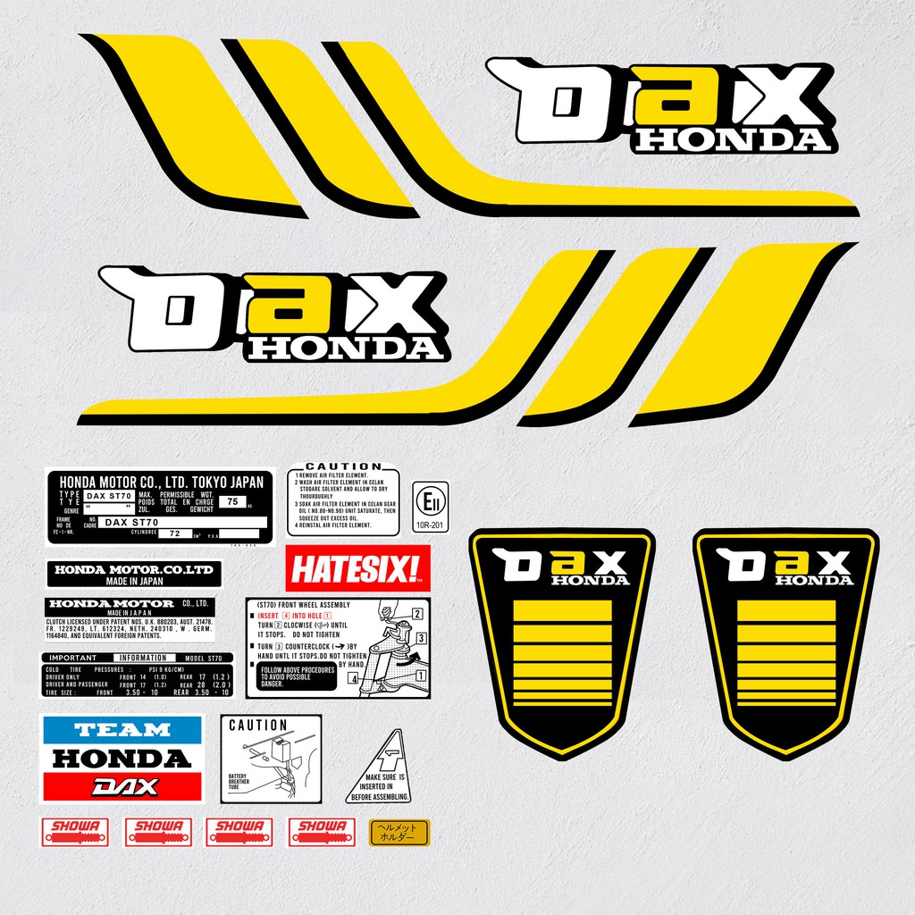 Sticker Decal Stiker Honda Dax 2 St70 St50 Hatesix