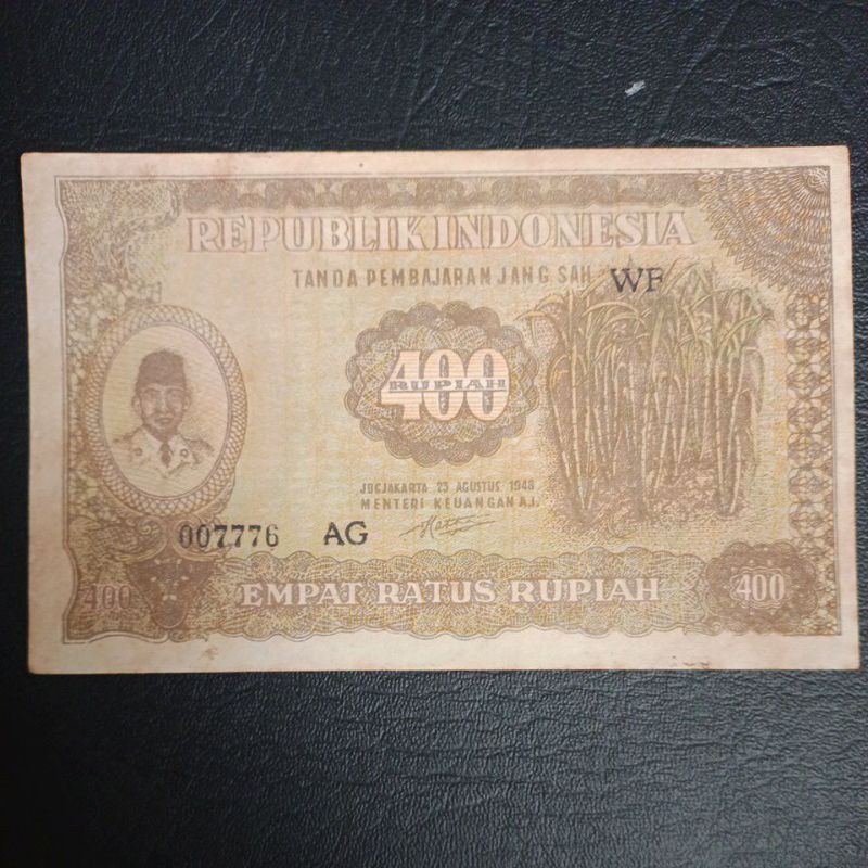 uang kuno ori 400 rupiah tahun 1948 aunc