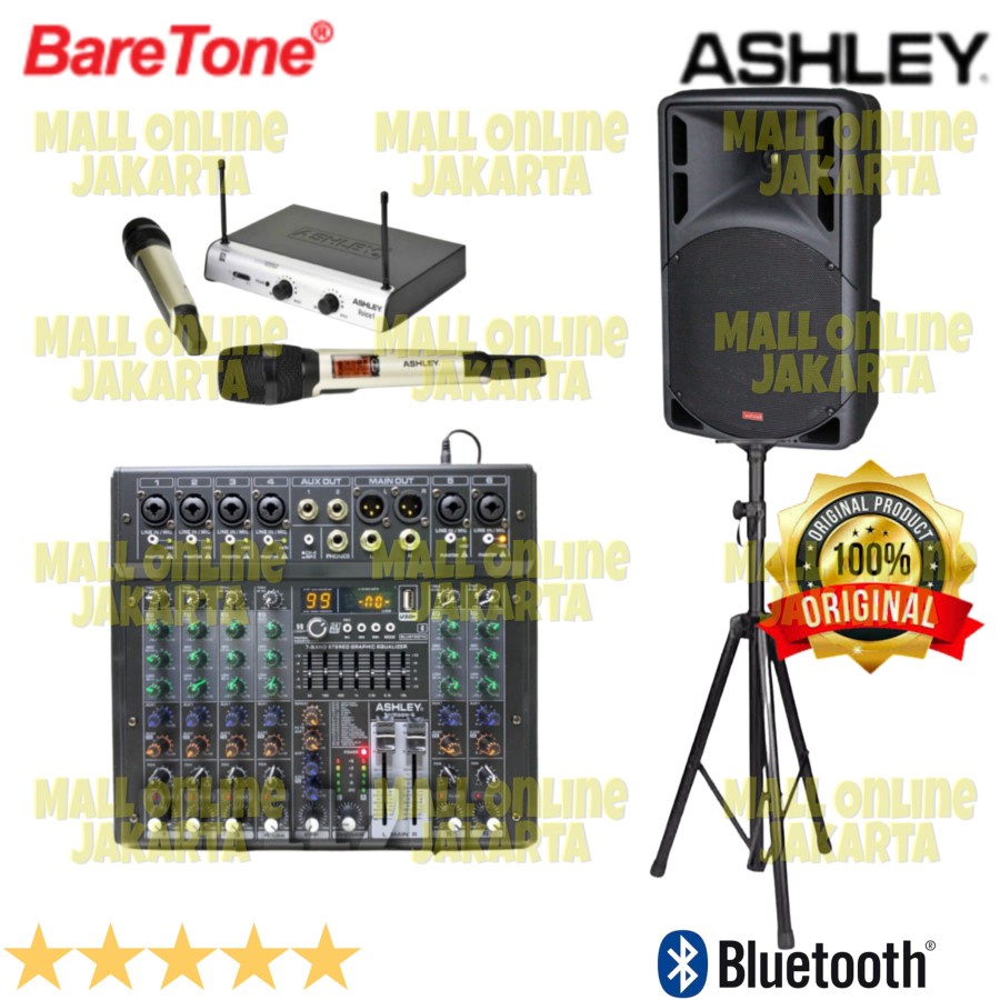 Paket speaker aktif Baretone 15 inch Max 15rae Mixer 6 channel