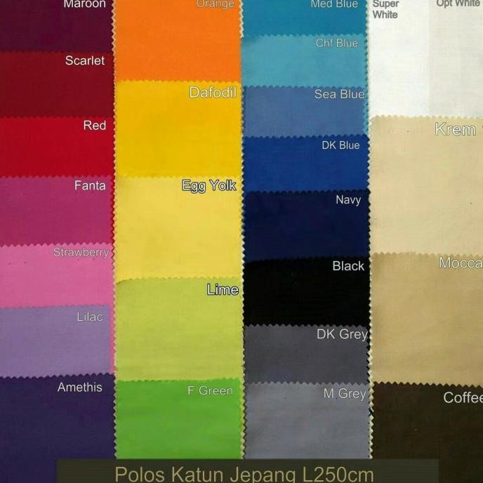 BAHAN KAIN KATUN JEPANG POLOS METERAN | KAIN SPREI KATUN JEPANG