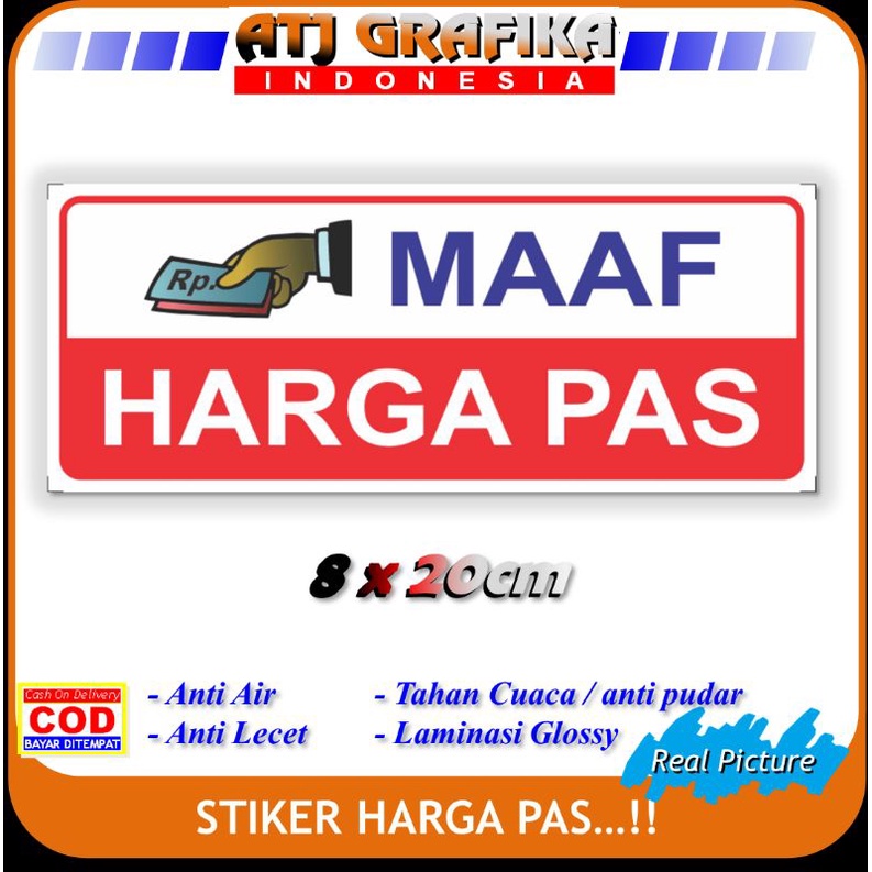 

Stiker harga pas sticker tidak tawar menawar toko kantor uang pas dll