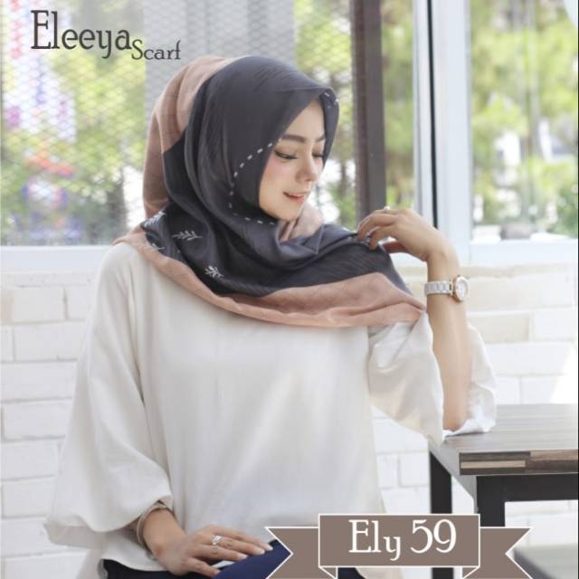 HIJAB SEGIEMPAT MOTIF ELY 59 || Eleeya Scarf