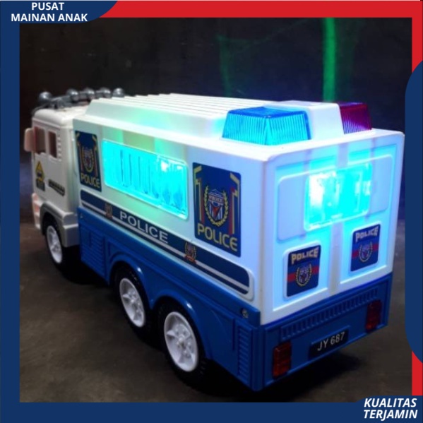 Mainan Anak Mobil Truk Polisi Berlampu Dan Musik / Mobilan Police Truck JY685 Kado Ulang Tahun