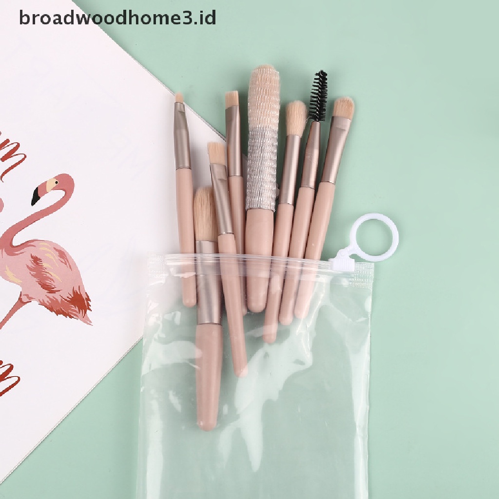 8pcs / Set Brush Mini Lembut Untuk Bedak / Eyeshadow