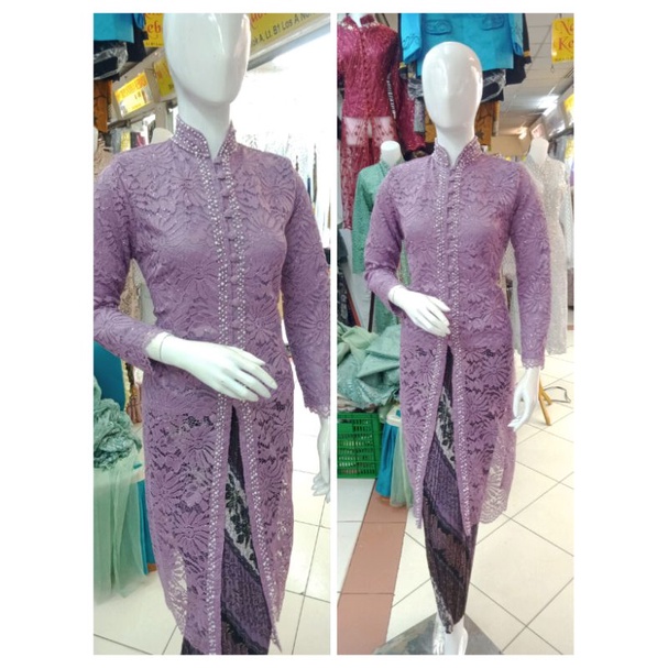 kebaya ibu besan model tunik(full puring)-Bju y aja,ungu taro