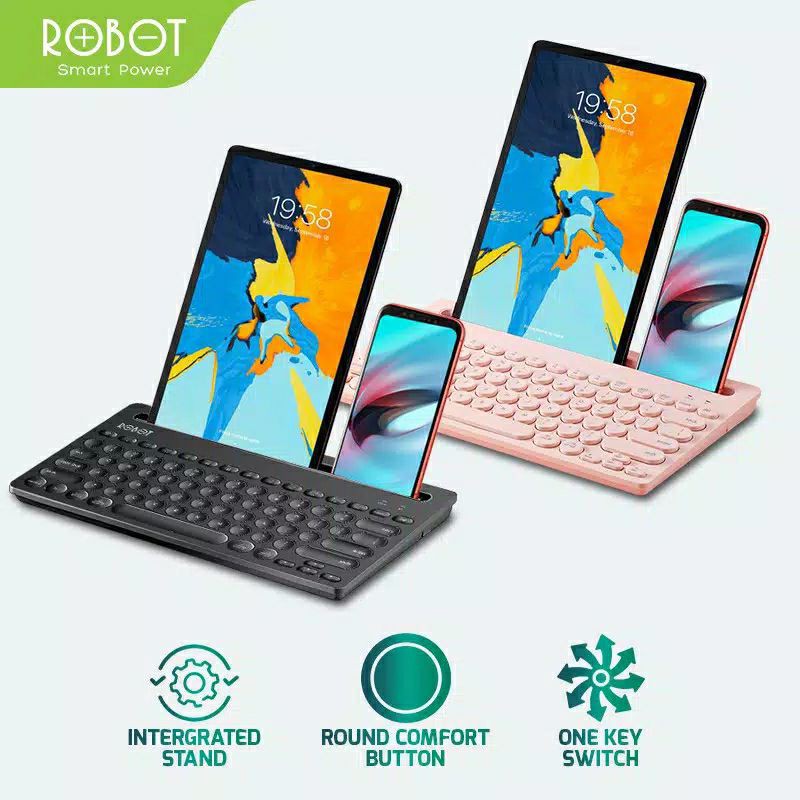 Robot KB10 Multi Device Connection Bluetooth Wireless Keyboard