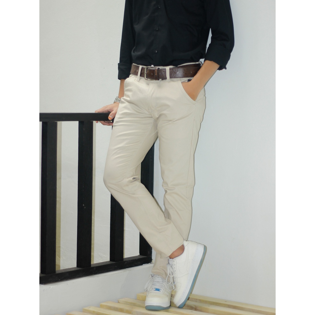 CELANA PRIA CHINO Slim fit Panjang Kerja kantor Santai Liburan Cowok Gentleman Boy Skiny