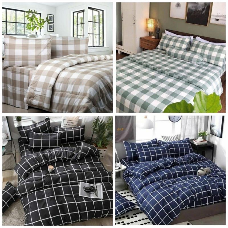 SPREI  HOMEMADE PALING BEST SELLER MOTIF AESTHETIC SET KARET SARUNG BANTAL GULING