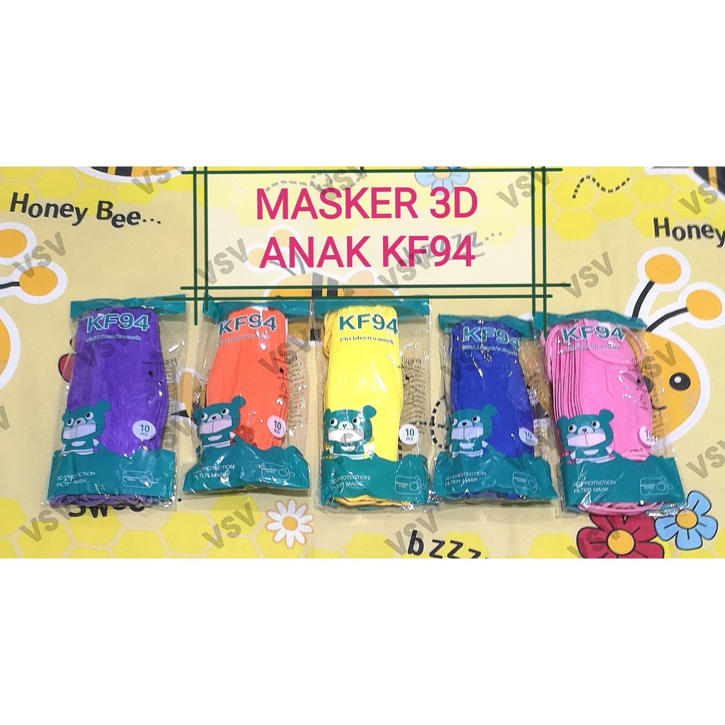 Masker KF94 ANAK warna polos kualitas premium