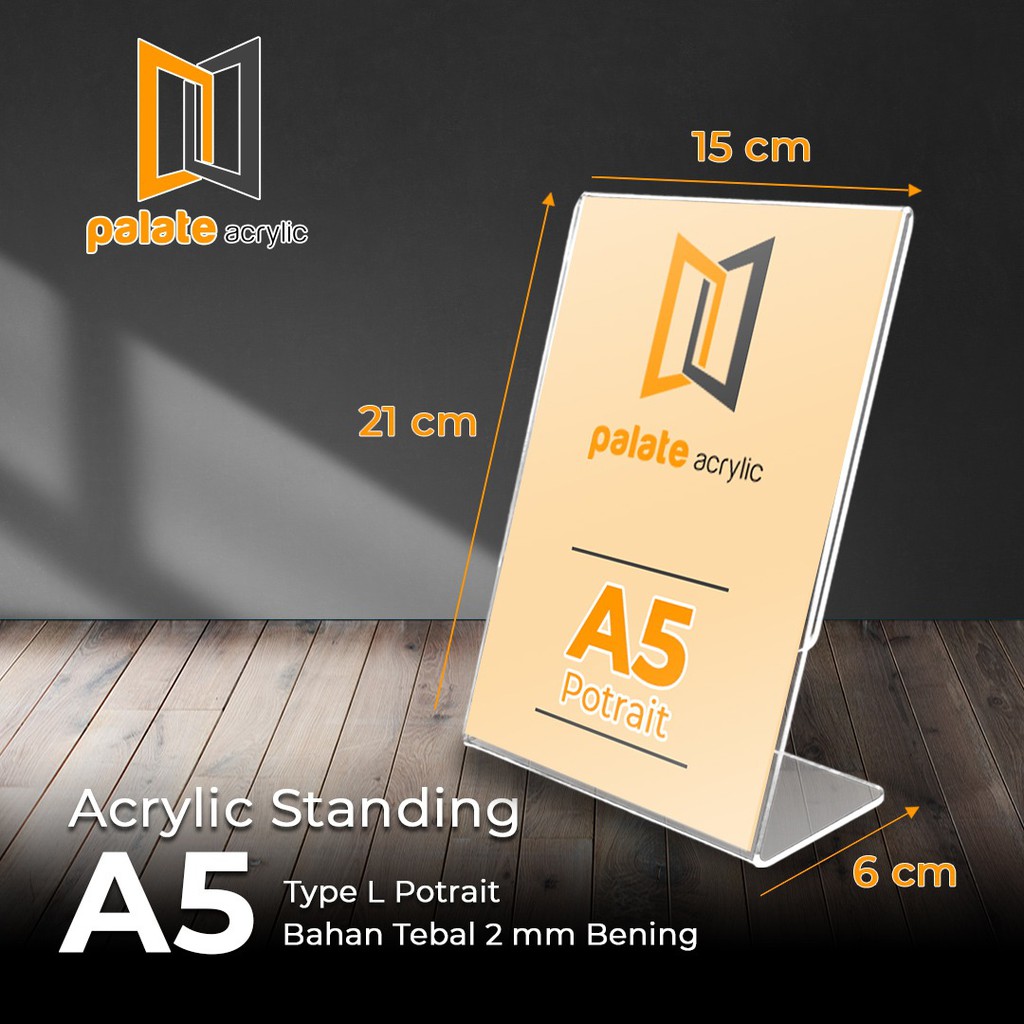 

acrylic tent holder / akrilik tent card A5 tempat brosur Meja bentuk L