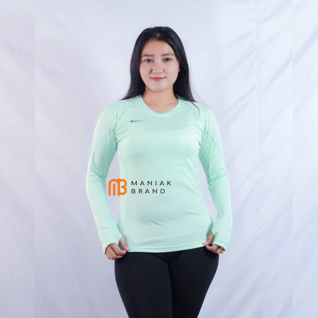 Baju Senam Lengan Panjang Wanita Kaos Panjang Olahraga Sport Mulimah Training Atasan Olahraga Gowes Sepeda Running Lari Zumba Gym Bulutangkis Tenis Badminton Volly (KN-W L/S)