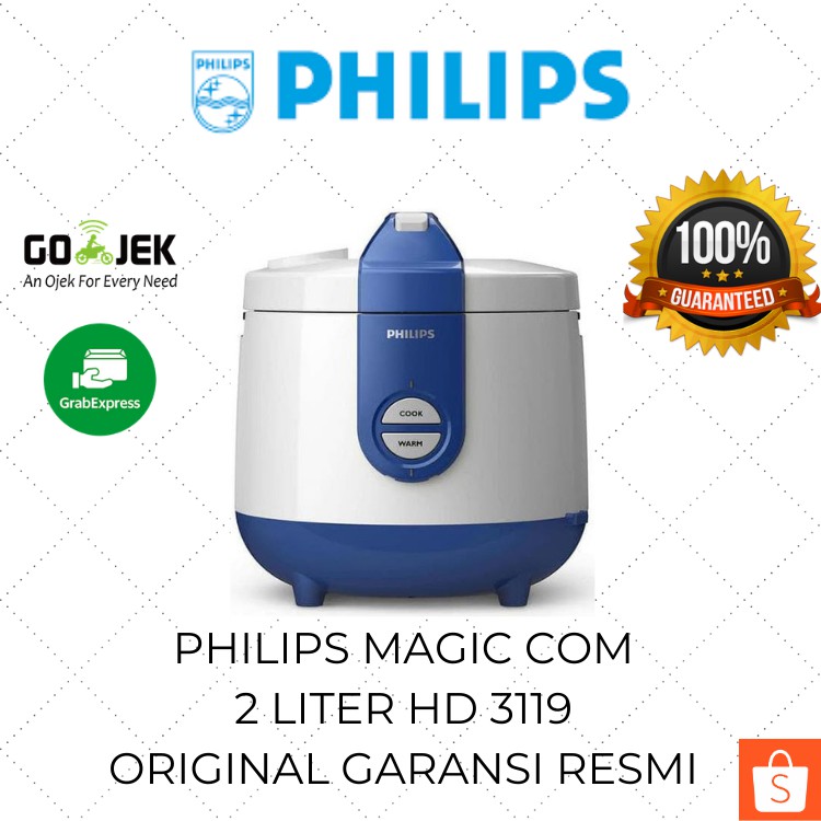 Philips Magic Com 2 Liter 3in1 HD 3119 / Rice Cooker Besar / Mejikom Philips / Mejicom / Jar Murah