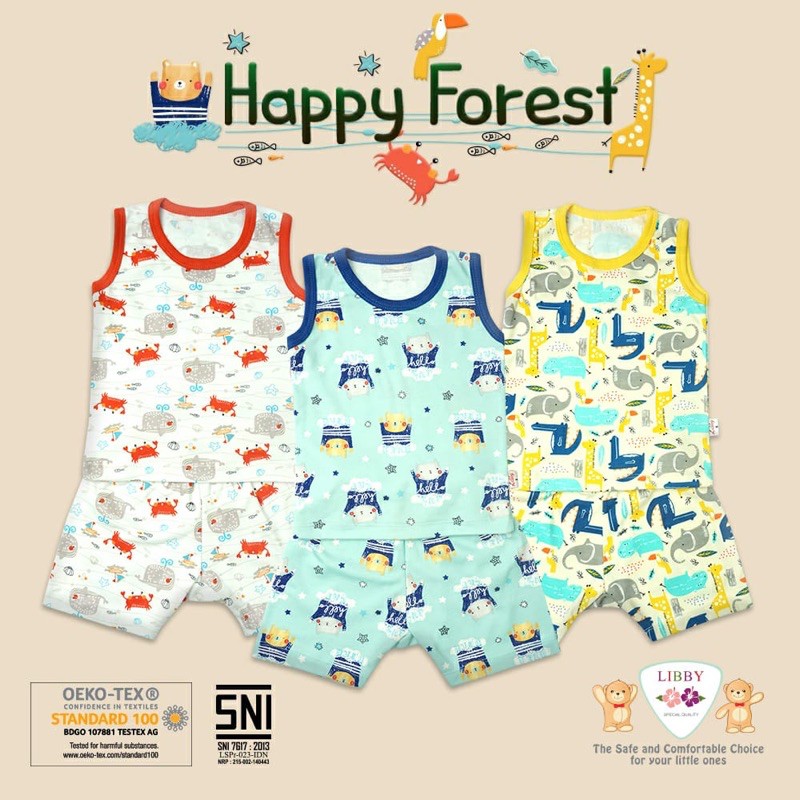 Setelan Kutung SINGLET LIBBY SML Baju Bayi Piyama Spesial Katun