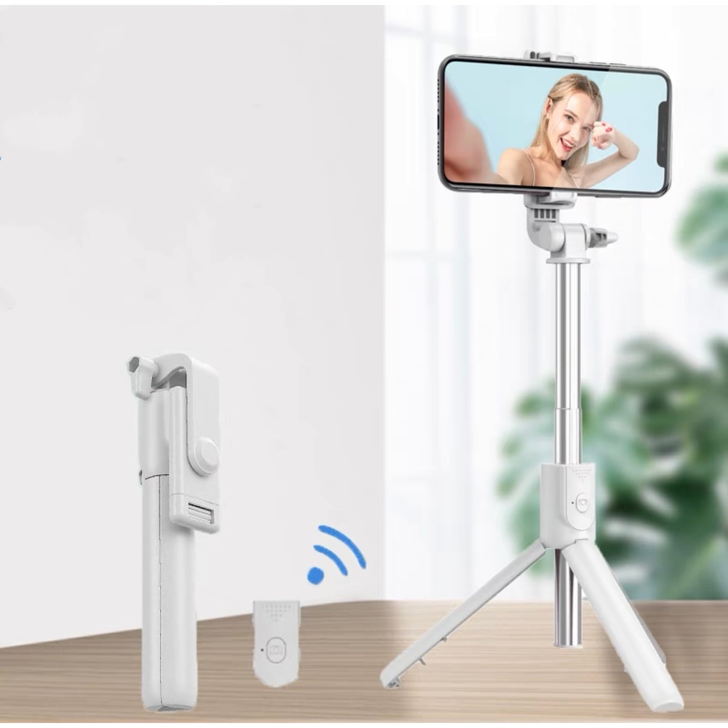 【33LV.ID】Selfie Stick Tongsis R1/R1S Mini Tripod Holder 3IN1 Dengan Remote Bluetooth
