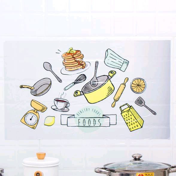 Wallpaper Sticker Dapur Anti Cipratan Minyak Aluminium Foil