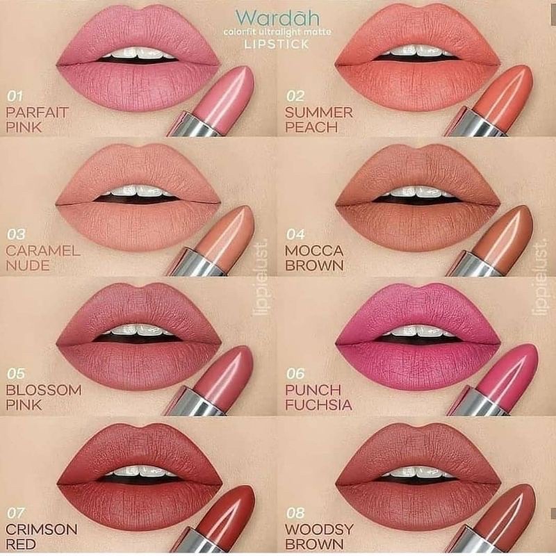 [ hati&quot; barang kw ] ready no 00 - 17 || wardah colorfit last all day lip paint - wardah ultra light matte lipcream around the world