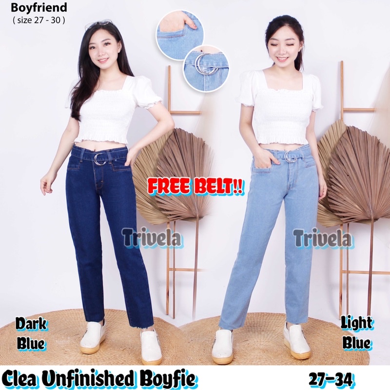 Celana Jeans Boyfriend Clea 001 / Celana Boyfriend Ikat Pinggang