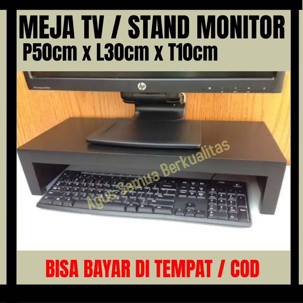 Meja Tv Stand Penyangga Tatakan Dudukan Holder Laptop Rak Monitor Kayu Murah Leptop  P50cm x L30cm x